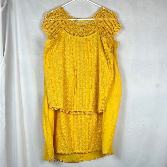 Vintage Sunflower Yellow Two Piece Cotton Skirt Set - Picture 1 of 10